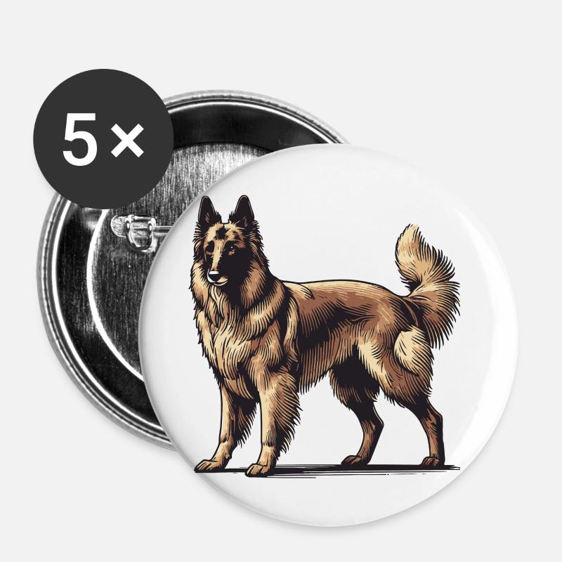 Sheepdog - Buttons large 2.2''/56 mm (5-pack) - white