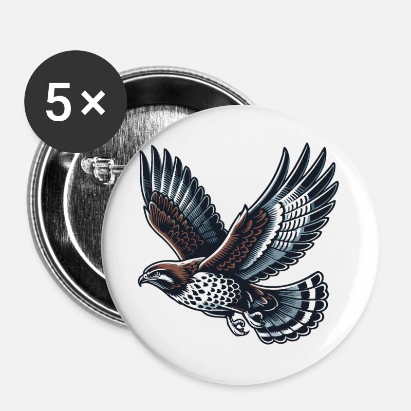 Buzzard - Buttons large 2.2''/56 mm (5-pack) - white