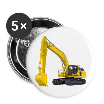 Bagger Bagger - Buttons groß 56 mm (5er Pack) - Weiß - Vorne