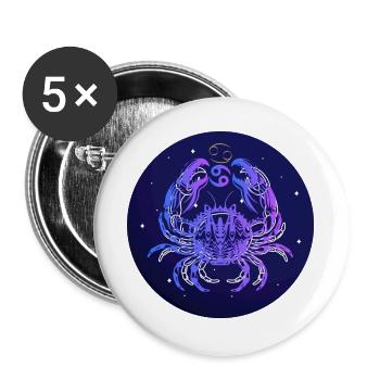 Créativité étoilée du cancer - Lot de 5 grands badges (56 mm) - blanc - Devant