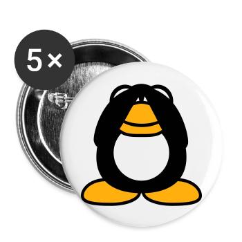 Penguin see nothing blind Hands cover eyes - Buttons large 2.2''/56 mm (5-pack) - white - Front