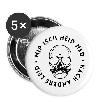 HIMBLACK - Buttons groß 56 mm (5er Pack) - Weiß - Vorne