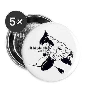 rhiluchcarp logo schwarz - Buttons groß 56 mm (5er Pack) - Weiß - Vorne