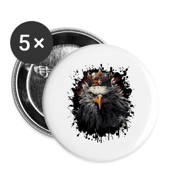 Eagle Crown - Buttons large 2.2''/56 mm (5-pack) - white - Front