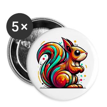 Squirrel - Buttons large 2.2''/56 mm (5-pack) - white - Front