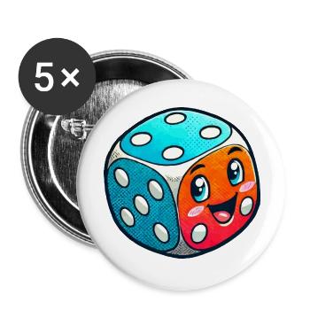 Cube Comic - Buttons large 2.2''/56 mm (5-pack) - white - Front