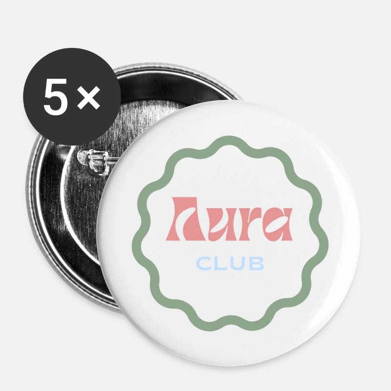 Aura Club - Buttons large 2.2''/56 mm (5-pack) - white