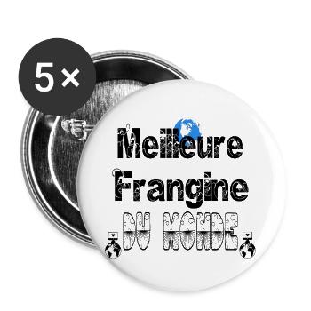 Meilleure Frangine du Monde - Lot de 5 grands badges (56 mm) - blanc - Devant