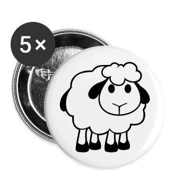 mouton bébé se tient mignon mignon agneau enfant cool bande dessinée - Lot de 5 grands badges (56 mm) - blanc - Devant
