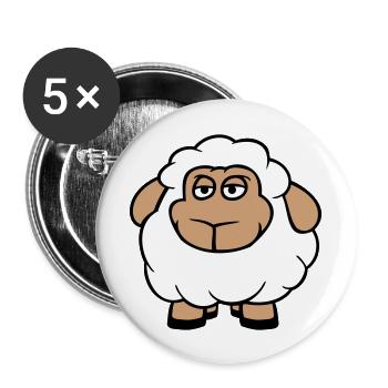 Sheep Baby Stands Bored Tired Cartoon Comic - Buttons large 2.2''/56 mm (5-pack) - white - Front