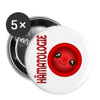HÄMATOLOGIE Erythrozyten BLUT - Buttons groß 56 mm (5er Pack) - Weiß - Vorne