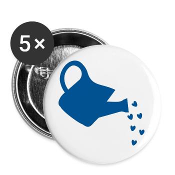 Blue Heart Watering Can – Spreading Love and Joy - Buttons large 2.2''/56 mm (5-pack) - white - Front