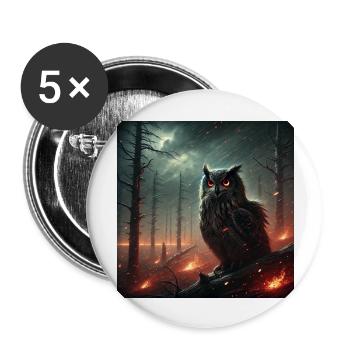 PRIMAL HIBOU - Lot de 5 grands badges (56 mm) - blanc - Devant