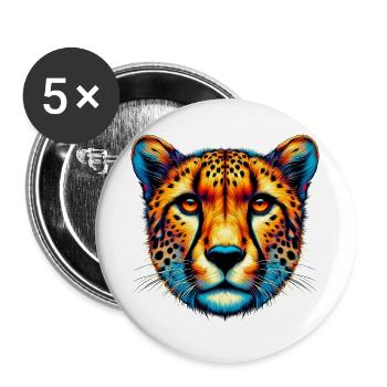Cheetah - Buttons large 2.2''/56 mm (5-pack) - white - Front