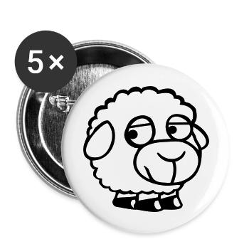 Mouton Triste Timide Introverti Malheureux - Lot de 5 grands badges (56 mm) - blanc - Devant