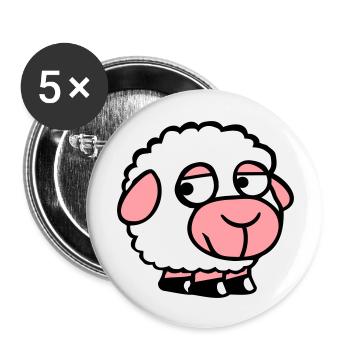 Mouton Triste Timide Introverti Malheureux - Lot de 5 grands badges (56 mm) - blanc - Devant