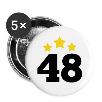 48 Jahre Stern - Geschenk zum 48-jährigen Jubiläum - Buttons groß 56 mm (5er Pack) - Weiß - Vorne