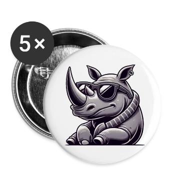 Rhino Cool - Buttons large 2.2''/56 mm (5-pack) - white - Front