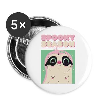Spooky Season - Paresseux vampire mignon - Lot de 5 grands badges (56 mm) - blanc - Devant