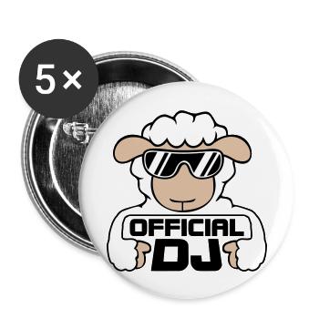 Mouton Officiel DJ Lunettes de soleil Fête Agneau Sweet Cool - Lot de 5 grands badges (56 mm) - blanc - Devant