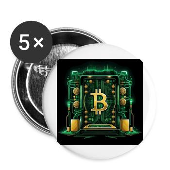Bitcoin Crypto Crypto à la lune Cadeau CPU - Lot de 5 grands badges (56 mm) - blanc - Devant
