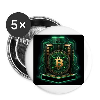 Bitcoin Crypto Crypto à la lune Cadeau CPU - Lot de 5 grands badges (56 mm) - blanc - Devant