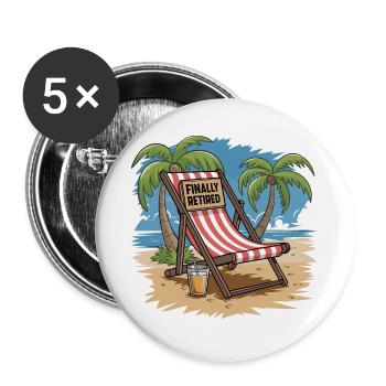 Finally Retired 2025 Professional Grandpa Grandpa and - Buttons large 2.2''/56 mm (5-pack) - white - Front