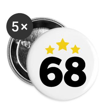68 Years Star - 68th Anniversary Gift - Buttons large 2.2''/56 mm (5-pack) - white - Front