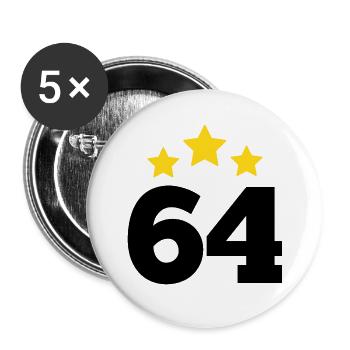 64 Years Star - 64th Birthday Gift - Buttons large 2.2''/56 mm (5-pack) - white - Front