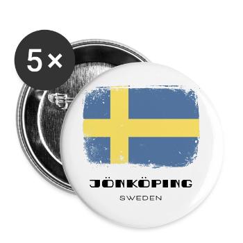 Jönköping /// Suède /// Sverige /// Schweden - Lot de 5 grands badges (56 mm) - blanc - Devant