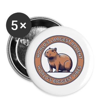 Le plus grand rongeur du monde, les plus grandes vibrations du monde - Lot de 5 grands badges (56 mm) - blanc - Devant
