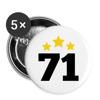 71 Years Star - 71st Anniversary Gift - Buttons large 2.2''/56 mm (5-pack) - white - Front