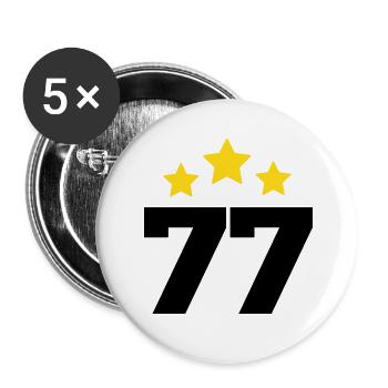 77 ans étoile - cadeau 77e anniversaire - Lot de 5 grands badges (56 mm) - blanc - Devant