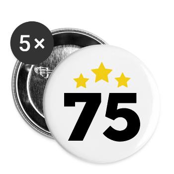 75 Years Star - 75th Anniversary Gift - Buttons large 2.2''/56 mm (5-pack) - white - Front