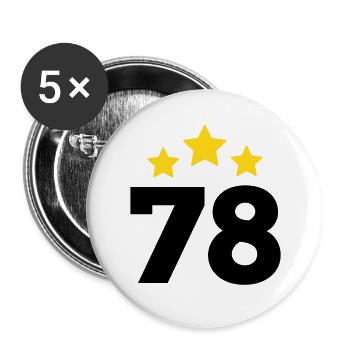 78 ans étoile - cadeau 78e anniversaire - Lot de 5 grands badges (56 mm) - blanc - Devant