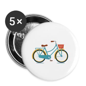Bicycle City Bike - Buttons large 2.2''/56 mm (5-pack) - white - Front