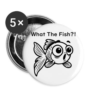 Shocked Goldfish - Was der Fisch Design hat - Buttons groß 56 mm (5er Pack) - Weiß - Vorne