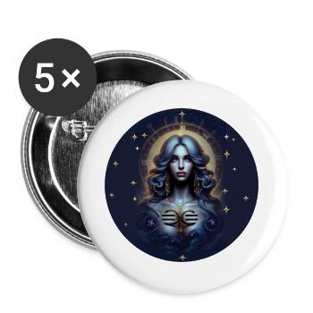 Moonlight Goddess Star Circle - Zodiac Sign Libra - Buttons large 2.2''/56 mm (5-pack) - white - Front