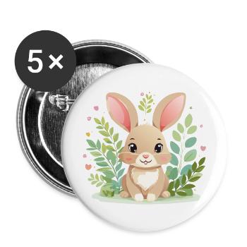 Little hoppy hero in the countryside - Buttons large 2.2''/56 mm (5-pack) - white - Front