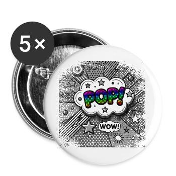 POP Clouds Pop Art Style + Color Spectrum - Buttons large 2.2''/56 mm (5-pack) - white - Front