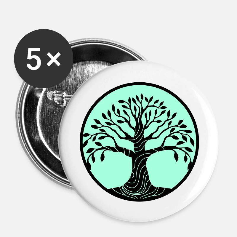 Tree of Life - Buttons large 2.2''/56 mm (5-pack) - white