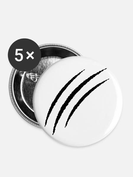 krallen - Buttons groß 56 mm (5er Pack) - Weiß