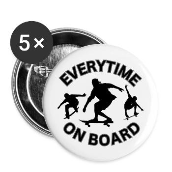 EVERYTIME ON BOARD - Buttons groß 56 mm (5er Pack) - Weiß - Vorne