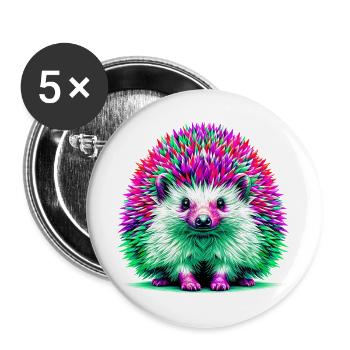 Igel - Buttons groß 56 mm (5er Pack) - Weiß - Vorne