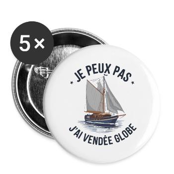 Amour de la Voile - Lot de 5 grands badges (56 mm) - blanc - Devant