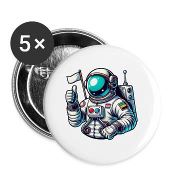 Bande dessinée d’astronaute - Lot de 5 grands badges (56 mm) - blanc - Devant