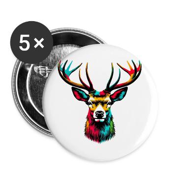 Deer - Buttons large 2.2''/56 mm (5-pack) - white - Front