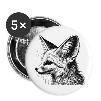 Fennek - Buttons groß 56 mm (5er Pack) - Weiß - Vorne