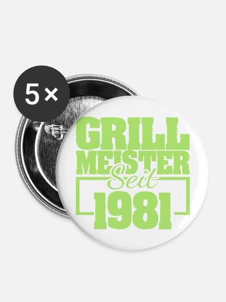 Sommerfest 1981 - Buttons groß 56 mm (5er Pack) - Weiß