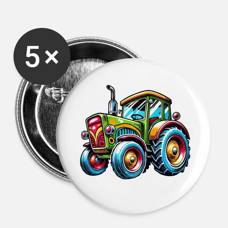 tractor - Buttons large 2.2''/56 mm (5-pack) - white